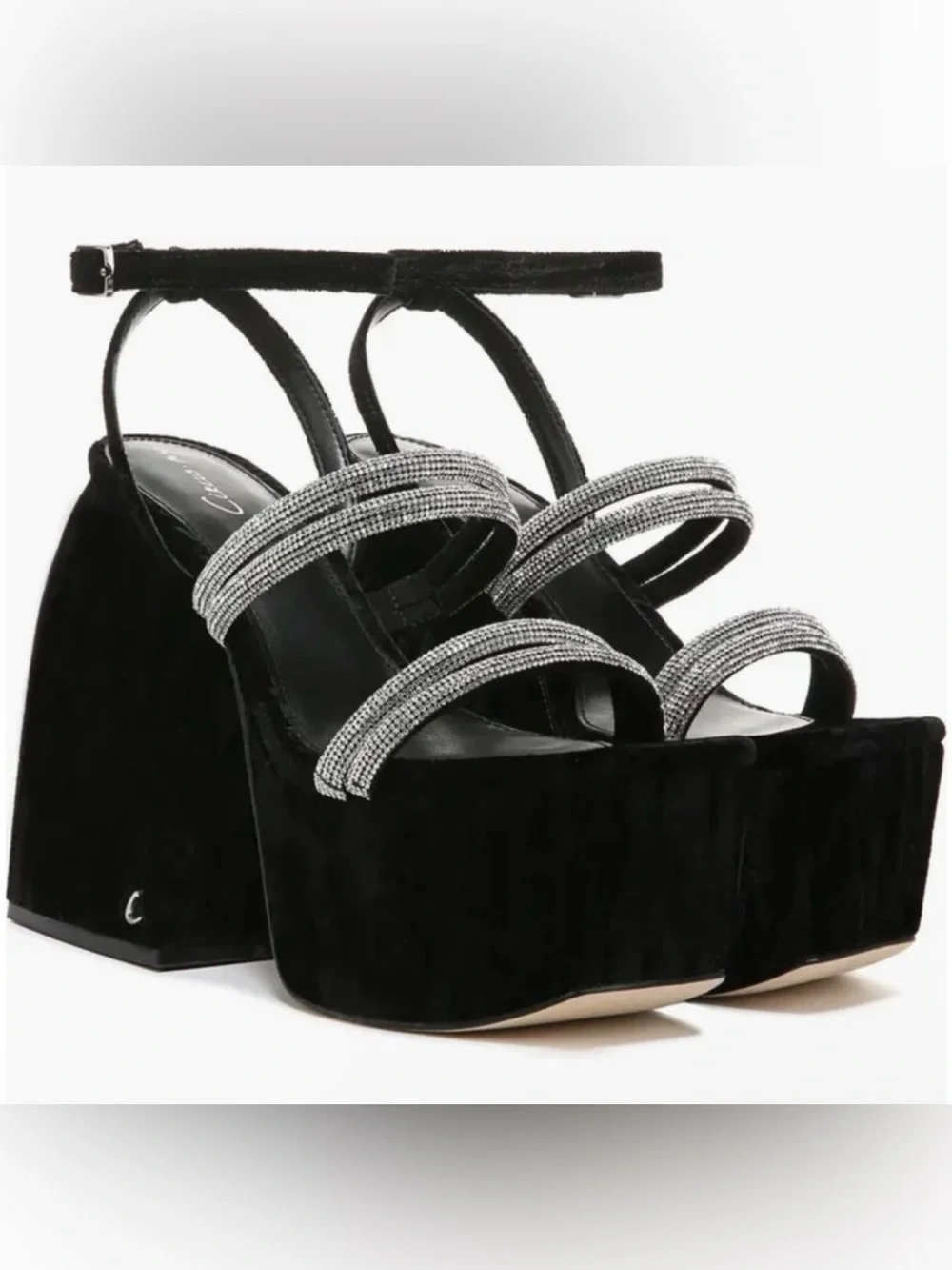 NIB Circus NY by Sam Edelman Mila Jewel Platform Heels Black Velvet Size 8M